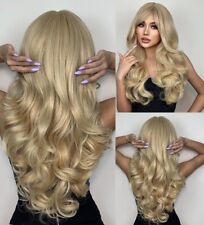UK 24inch Cosplay wig with bangs Full Head Heat resistant hair Synthetic Blonde