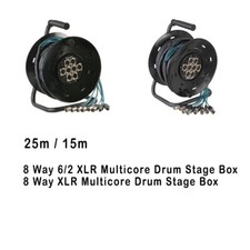 15m/25m 8-Way XLR Multicore Stage Box Drum 6 Send 2 Return Tour Audio Broadcast