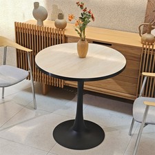 Wood Effect Marble Top Round Table Modern Dining Table Tulip Round Kitchen Table