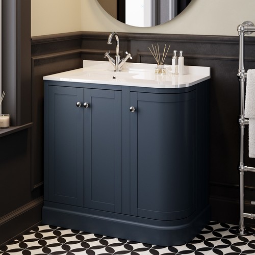 900mm blue curved left - curved, hand
