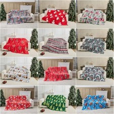 Christmas Throws Warm Flannel Fleece Extra Large Xmas Blanket Throw for Sofa Bed