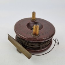 Antique 3.5" Wooden And Brass