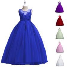 Christmas Kids Girls Princess Long Dress Formal Party Girls Gown Pageant Prom