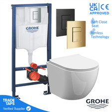 Wall Hung Toilet Pan Frame GROHE 1.13m Rimless Concealed Cistern WC Dual Flush