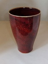 Vintage Dartington  ( Dart ) Pottery Vase in Oxblood Glazed Stoneware: seal mark