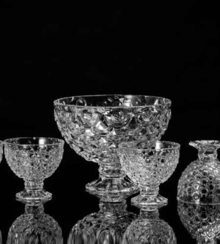 7pcs footed glass bowls set - 7pcs,