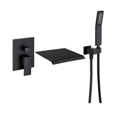 Wall Mounted Concealed Bath Side Waterfall Bathtub Faucet Hand Shower Mixer Taps