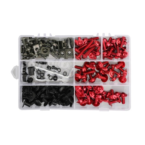 Red fairing bolts screws kit - red,