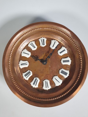 Vintage copper wall clock - wall,