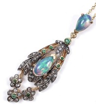 Antique Style opal, emerald