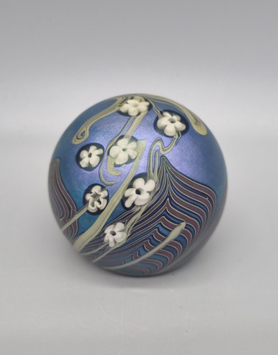 Okra art glass paperweight - art,