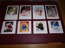 ERIKA OLLER x 8 CHRISTMAS/MILLENNIUM CARDS 1999 UNWRAPPED/NO ENVELOPES *READ*