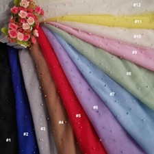 Tulle Net Fabric Beaded Pearl