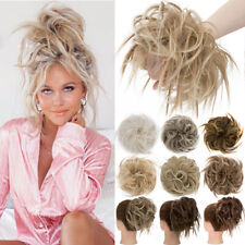 Real Natural Curly Messy Bun Hair Piece Scrunchie Hair Extensions as Human Updo