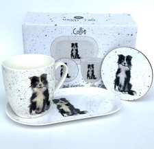 Border Collie Mug Tray & Coaster set by Leonardo Sheep Dog gift stocking filler
