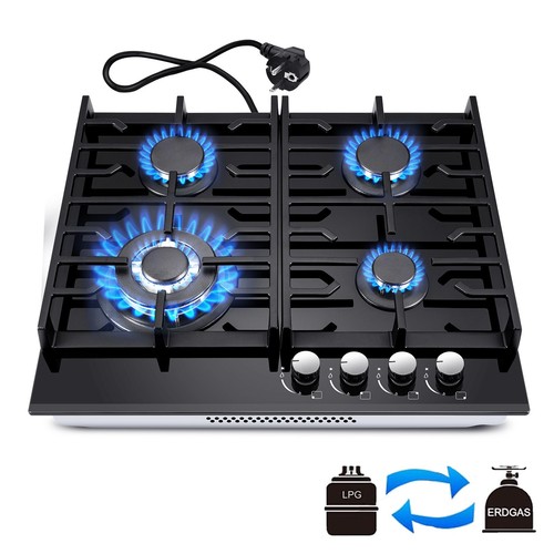 60cm gas hob - hob, black