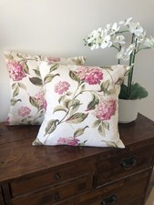 ONE HANDMADE CUSHION IN LAURA ASHLEY HYDRANGEA PINK FABRIC