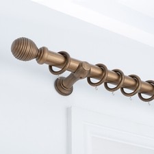 Ribbed Wooden Curtain Pole
