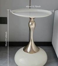 Stunningly Elegant Enamelled Cream Italian Style Side Table - Brand New In Box