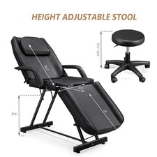 Professional Massage Table Tattoo Chair Multi-Purpose 3Section w/Adjustble Stool