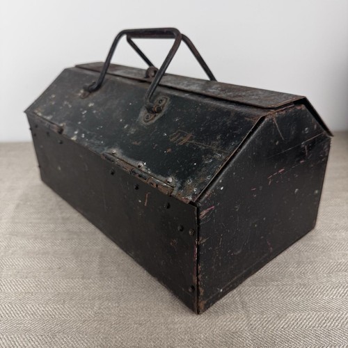 Black metal toolbox industrial - toolbox,