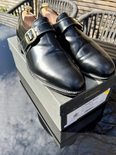 Loake paisley black monk strap - paisley,