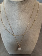 Clogau Welsh 9ct Yellow & Rose Gold Beachcomber Layered Pearl Necklace 22"