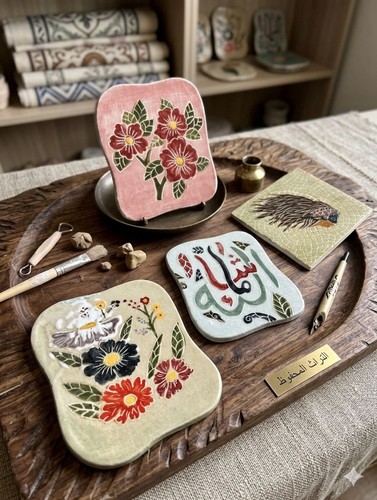 Handmade ceramic tiles set - tiles,