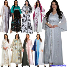 Abaya Women Maxi Dress Muslim Kaftan Dubai Long Party Gown Islamic Robe Caftan