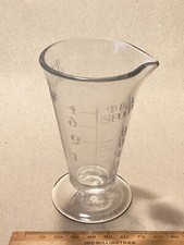 ANTIQUE CHEMIST’S /HOUSEHOLD MEASURING JUG - TABLE AND TEA SPOON SCALE