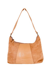 Faux Suede Tan Shoulder Bag