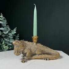 Golden Iguana Dinner Candle Holder Vintage Finish 12x26x14cm