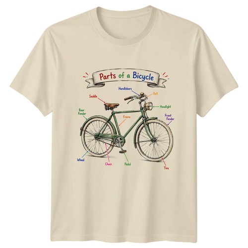 Vintage bicycle parts shirt - vintage,