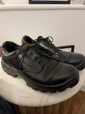 Mens Ecco Shoes 41/8 Wide Fit Black Leather Lace Up Shoes Excellent Condition