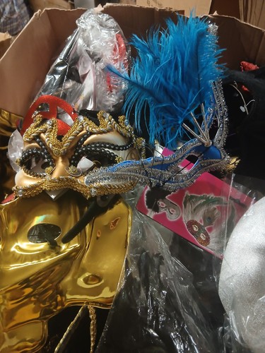 Joblot venetian half mask - half,