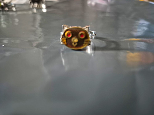 Mood ring silver tone cat - mood,