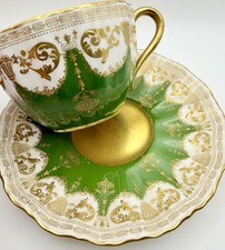 Antique Royal Doulton Marshall Fields Gold Encrusted Demitasse Tea Cup & Saucer