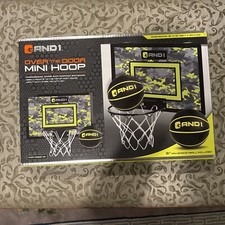 AND1 Over the Door Mini Basketball Hoop: 18x12 Shatterproof Backboard w/ Ball
