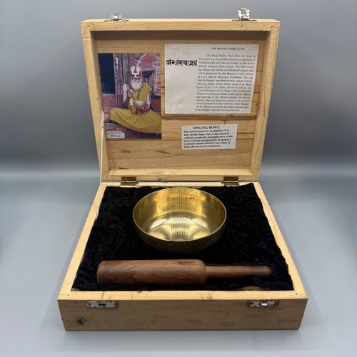 Tibetan singing bowl set with - tibetan,