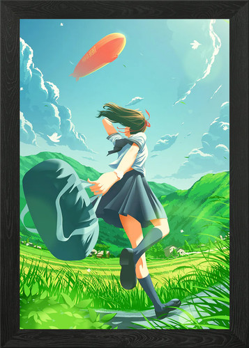 Japanese school girl framed - japanese,