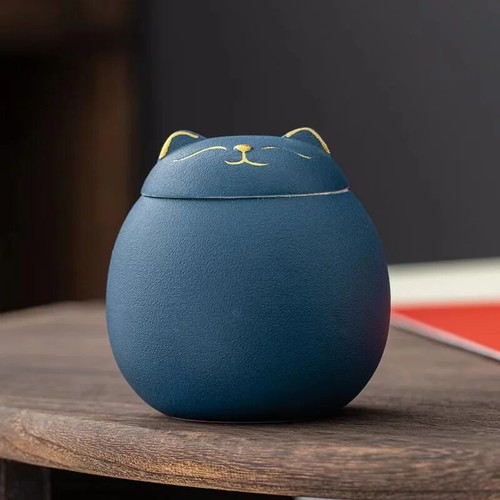 Ceramic tea can cute - ceramic, cat