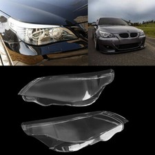 For BMW 5 Series E60 E61 2003-2007 Car Headlight Lens Cover Pair Left+Right Side