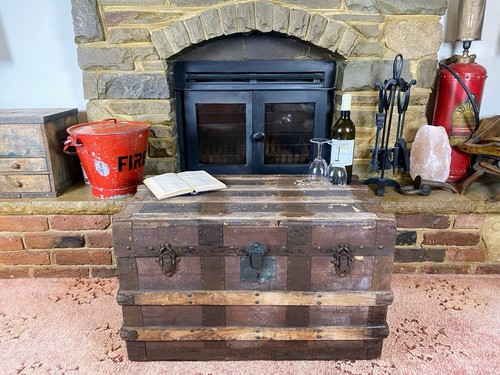 Old antique steamer trunk - steamer,