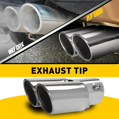 Car rear dual exhaust - exhaust, pipe