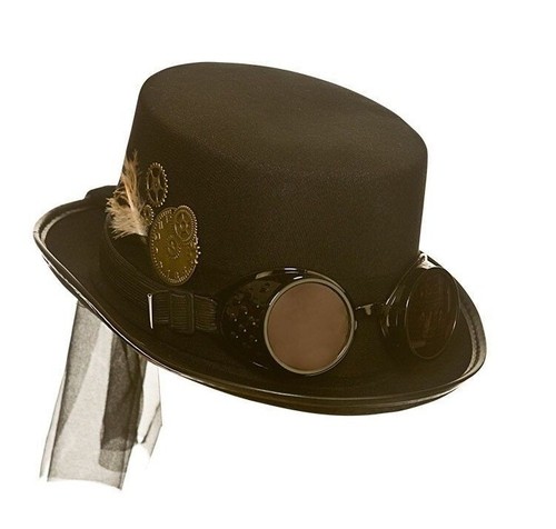 Steampunk hat with goggles - with,