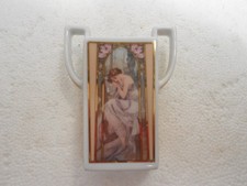 Goebel ~  Alphonse Mucha  ~ Two Handled  Miniature  Porcelain Bud Vase