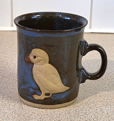 Blue grey glossy ceramic mug - glossy,