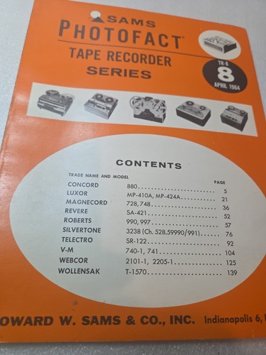 Sams photofact tape - tr-8,