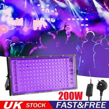 200W LED UV Stage Blacklight Ultraviolet Flood Effect Light DJ Disco Party Decor