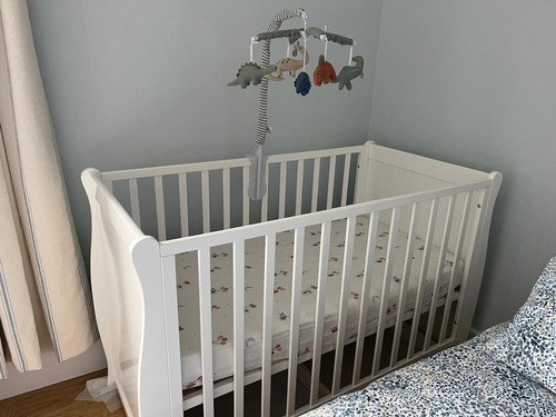 Sleigh bet cot - with, mattress